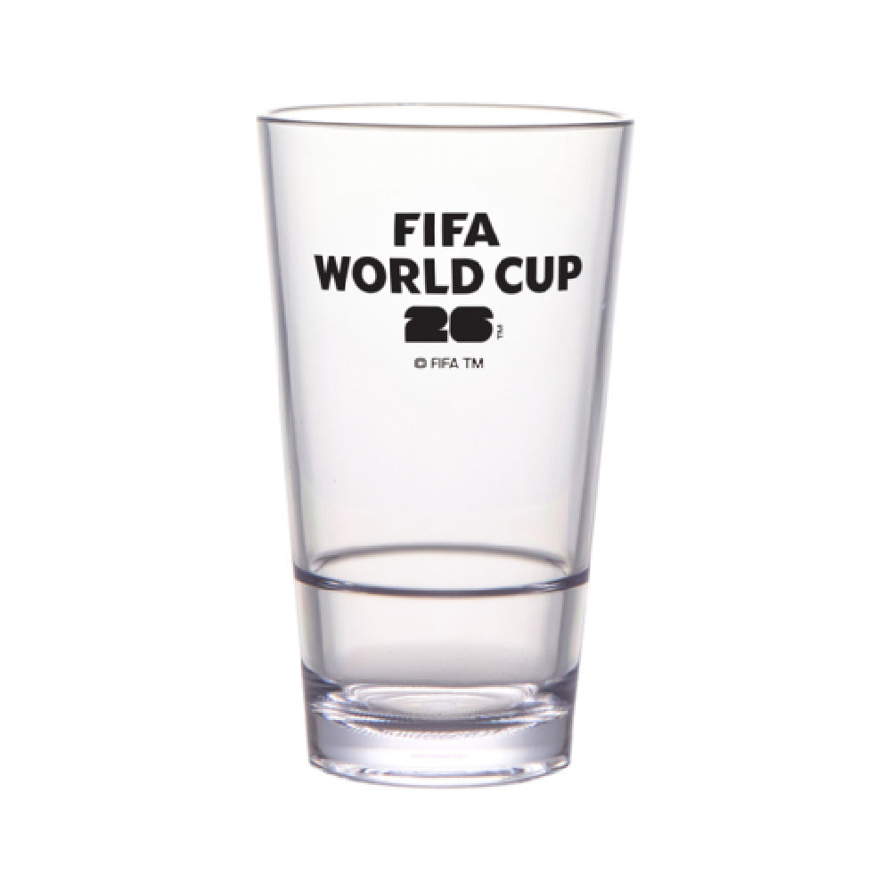 GET Enterprises S-17-FIFA26-LOGOBW FIFA Stackable Pint Glass 16 Oz (16.45 Oz Rim-full) 3.3" Dia. X 5.75" H.