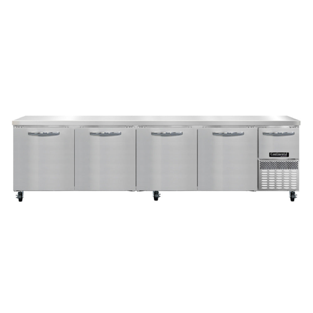 Continental Refrigerator RA118N Refrigerated Base Worktop Unit 118"W 300 Series Stainless Steel Flat Work Top