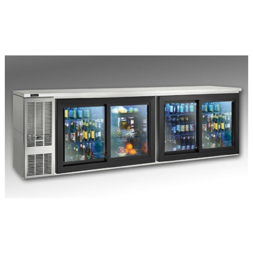 Perlick SDBS108 Sliding Door Refrigerated Back Bar Cabinet Four-section 108"W