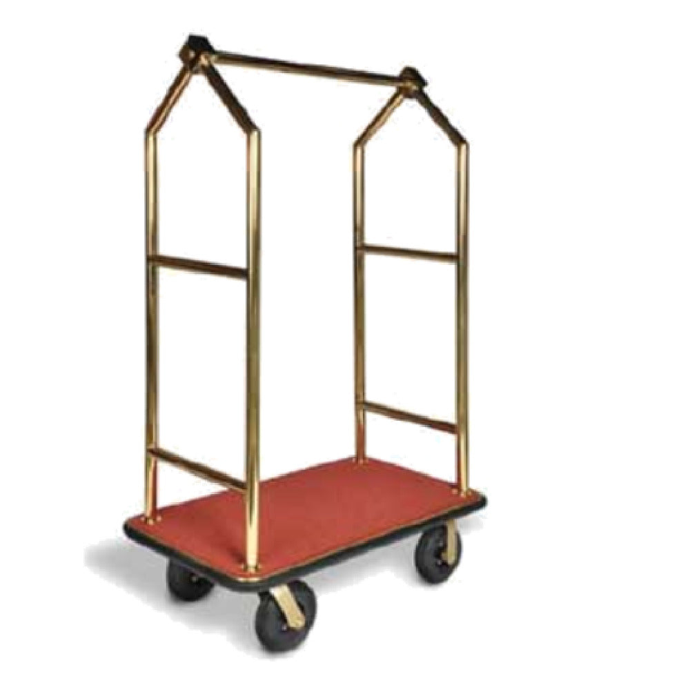 Central Specialties 2633BK-030-RED Bellman's Cart 44"W X 24"D X 70"H Angled Top Style
