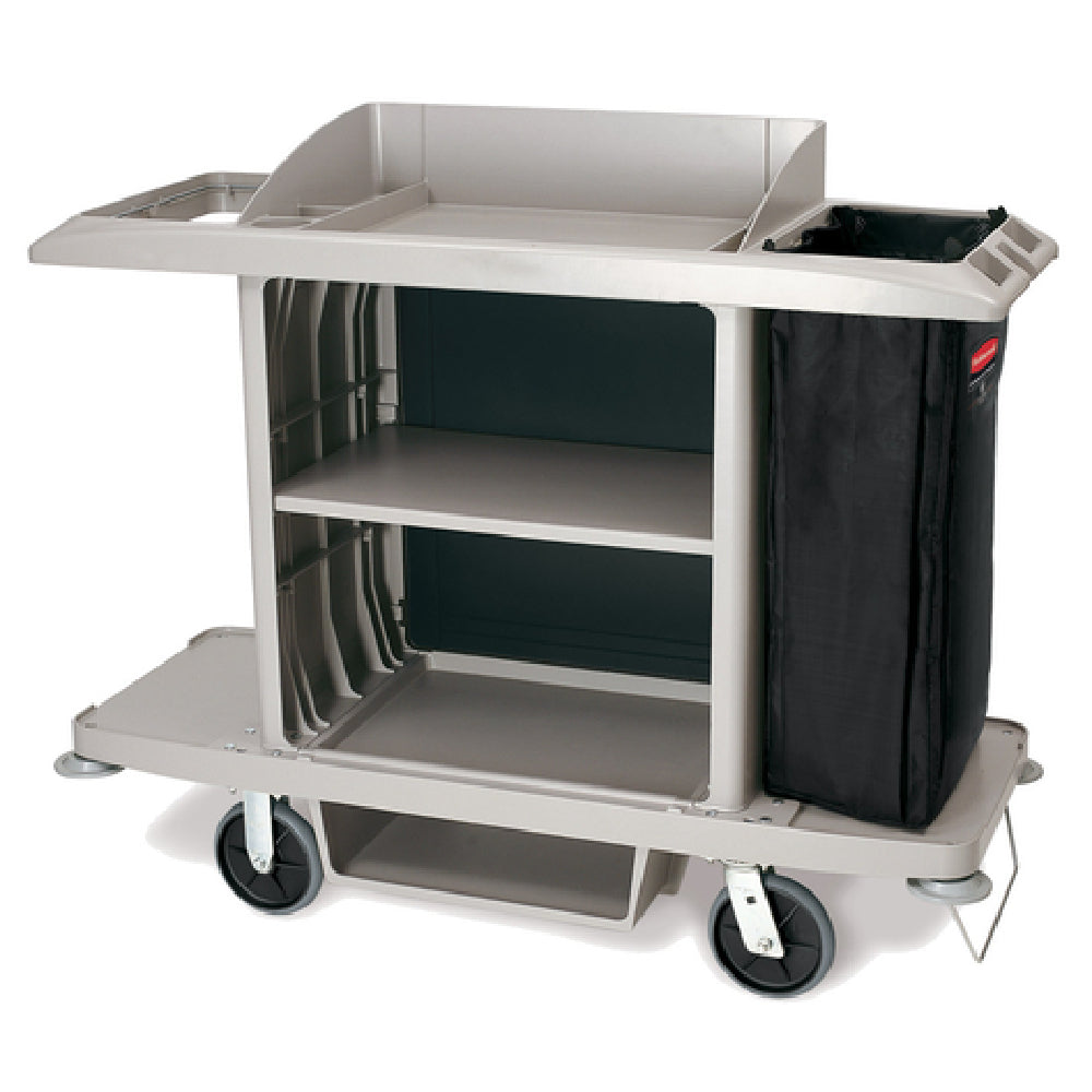 Rubbermaid 1969596 - Housekeeping Cart, Full Size, Platinum