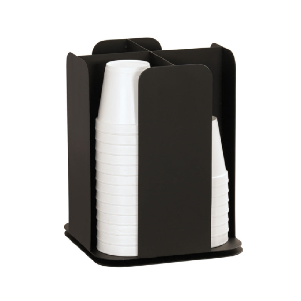 Cal Mil 23845-13 Onyx Revolving Cup Holder 9.75" Dia. X 12.5"H Designed To Hold Cups Up To 4" Dia.