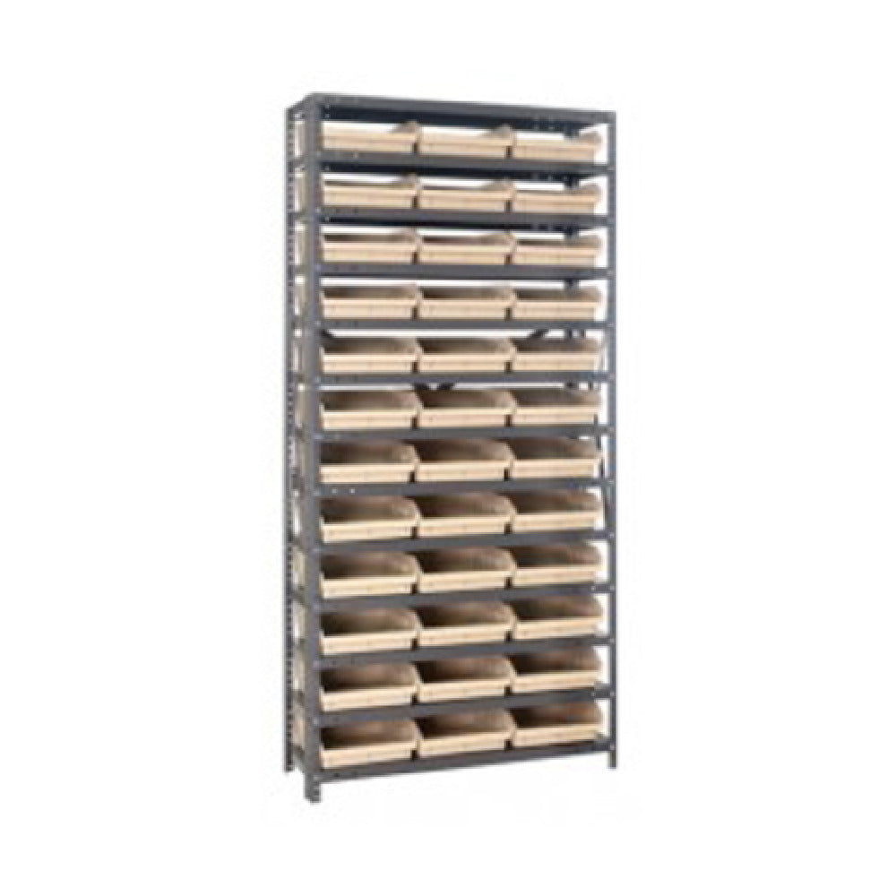 Quantum 1275-109_GREEN - Shelving Unit, 12"D X 36"L X 75"H, Heavy Duty