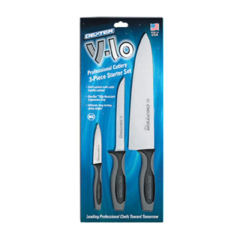 Dexter Russell 29803 V-Lo® (V3CP) Cutlery Set 3 Piece Includes (1) Each: 10" Chef's/cook's Knife