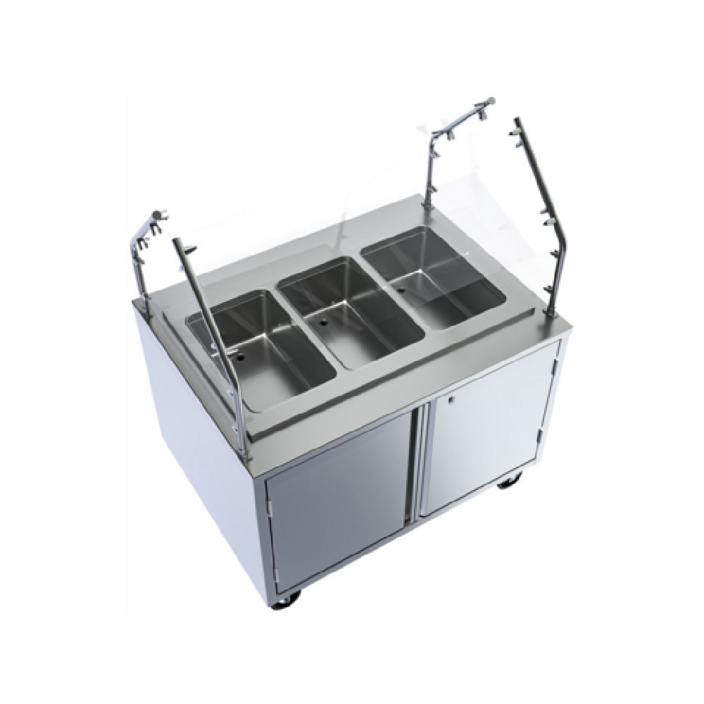 BK Resources FBS-P-H-3 - 3 Well Portable Hot Food Buffet Station, 3-well, 48"W X 36"D X 59-3/16”H