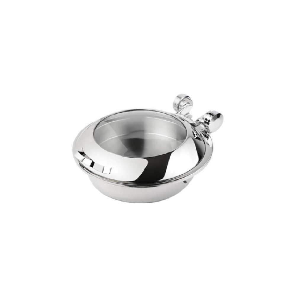 FOH BCH007MSS18 Smart Buffet Ware® Smart W Chafer 4.8 Qt. Round With Tempered Glass Lid And Food Pan