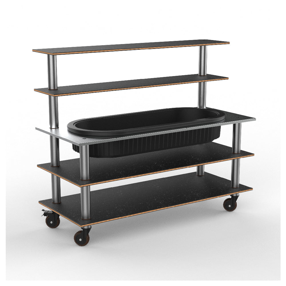 Steelite MGCMLC01MSXH - Modular Pro Back Bar (With Ice Well) Marble Brushed, 71.0" X 29.5" X 60.0"