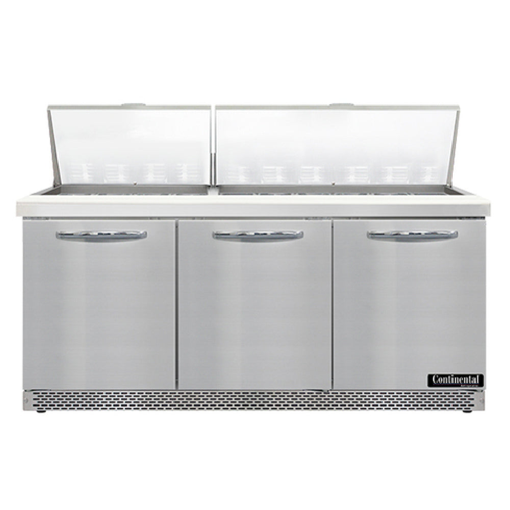Continental Refrigerator SW72N30M-FB Mighty Top Sandwich Unit Front Breather 72"W