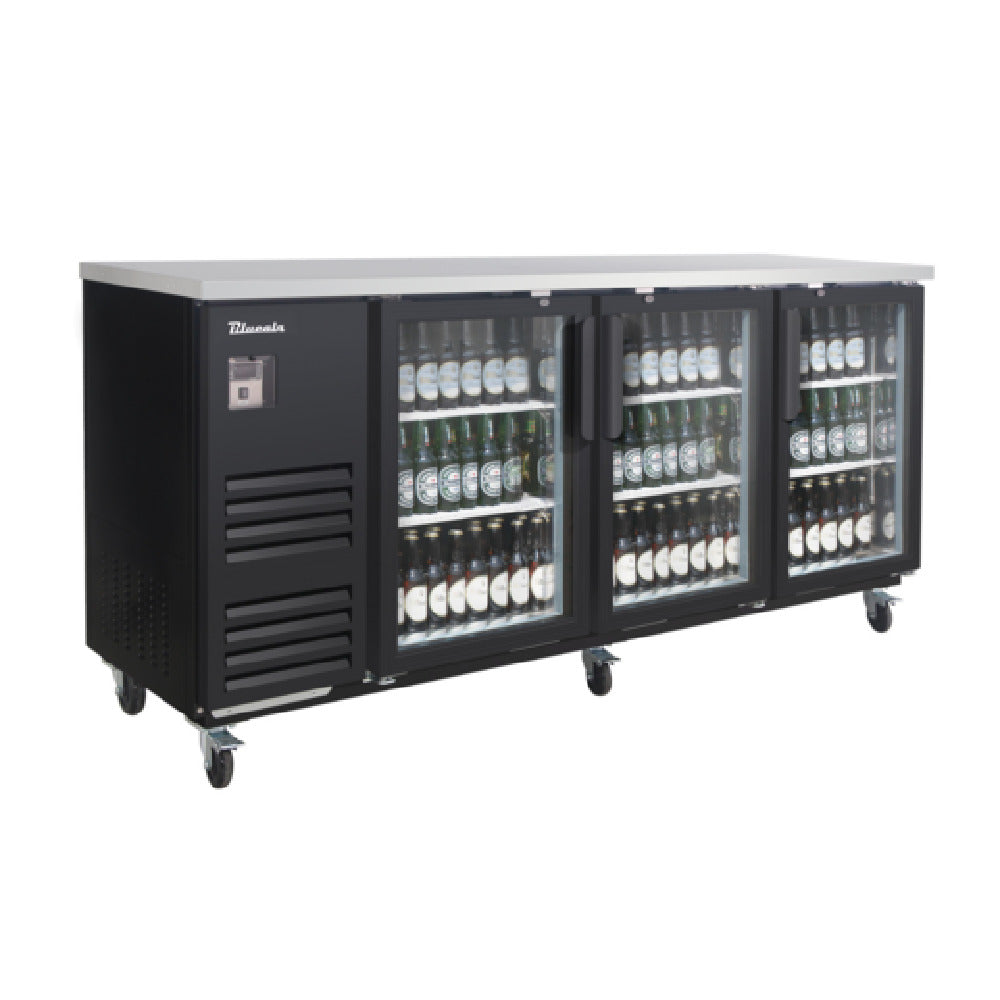 Blue Air BLBB90-4BG-HC - Back Bar Cooler, Three-section, 90"W