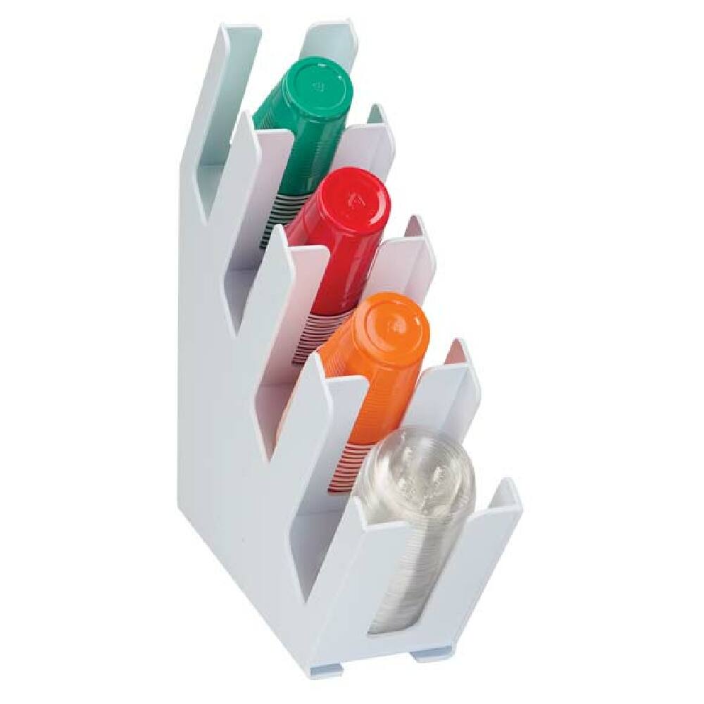 Dispense-Rite LID-4WT - Cup And Lid Organizer, Four Sections, Slim Design
