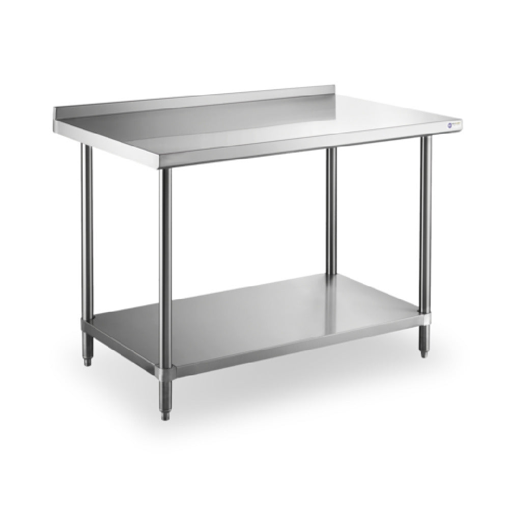 Steel Works Stainless SWWTS-3024-2R-318 Worktable 30" X 24" X 34"H 18ga/304 Stainless Steel