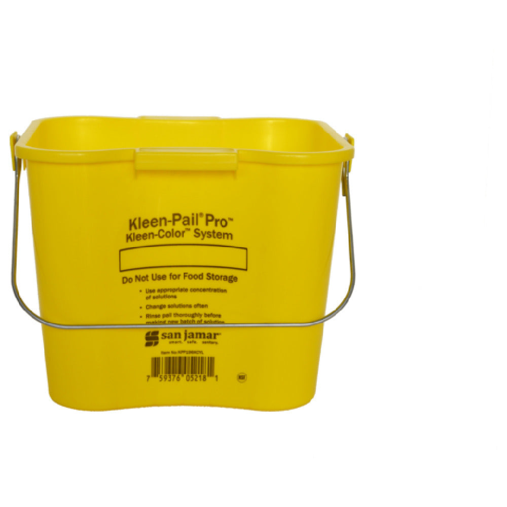 San Jamar KPP196KCYL Kleen-Pail® Pro Kleen 6 Qt. Rounded Corners