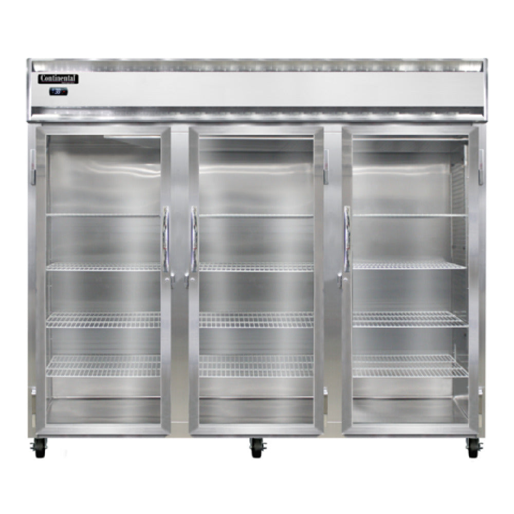 Continental Refrigerator 3RENPT-GD-SD Extra-Wide Refrigerator 75 Cu. Ft. Capacity