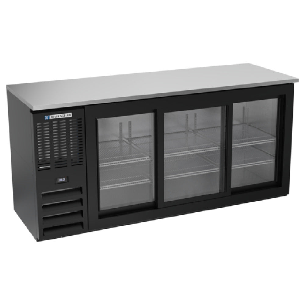 Beverage Air BBN72HC-F-GS-B - Refrigerated Food Rated Back Bar Storage Cabinet, Three-section