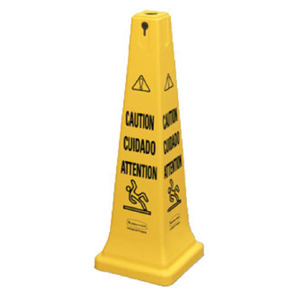 Rubbermaid FG627600YEL - Safety Cone, "Caution", 12-1/4"L X 12-1/4"W X 36"H
