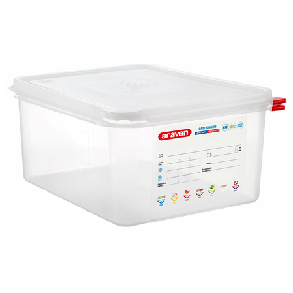 Carlisle 03034 Araven Food Storage Container 10.5 Qt. 12-3/4" X 10-7/16" X 6"