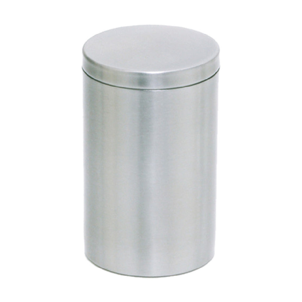 FOH RJR024BSS23 Round Brushed Stainless Jar With Lid Silver With Silver Lid