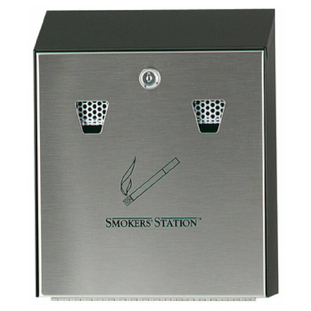 Rubbermaid FGR1012EBK - Smokers' Station® Wall Mount Urn, 10"W X 12-1/2"H, With Keyed Cam Lock