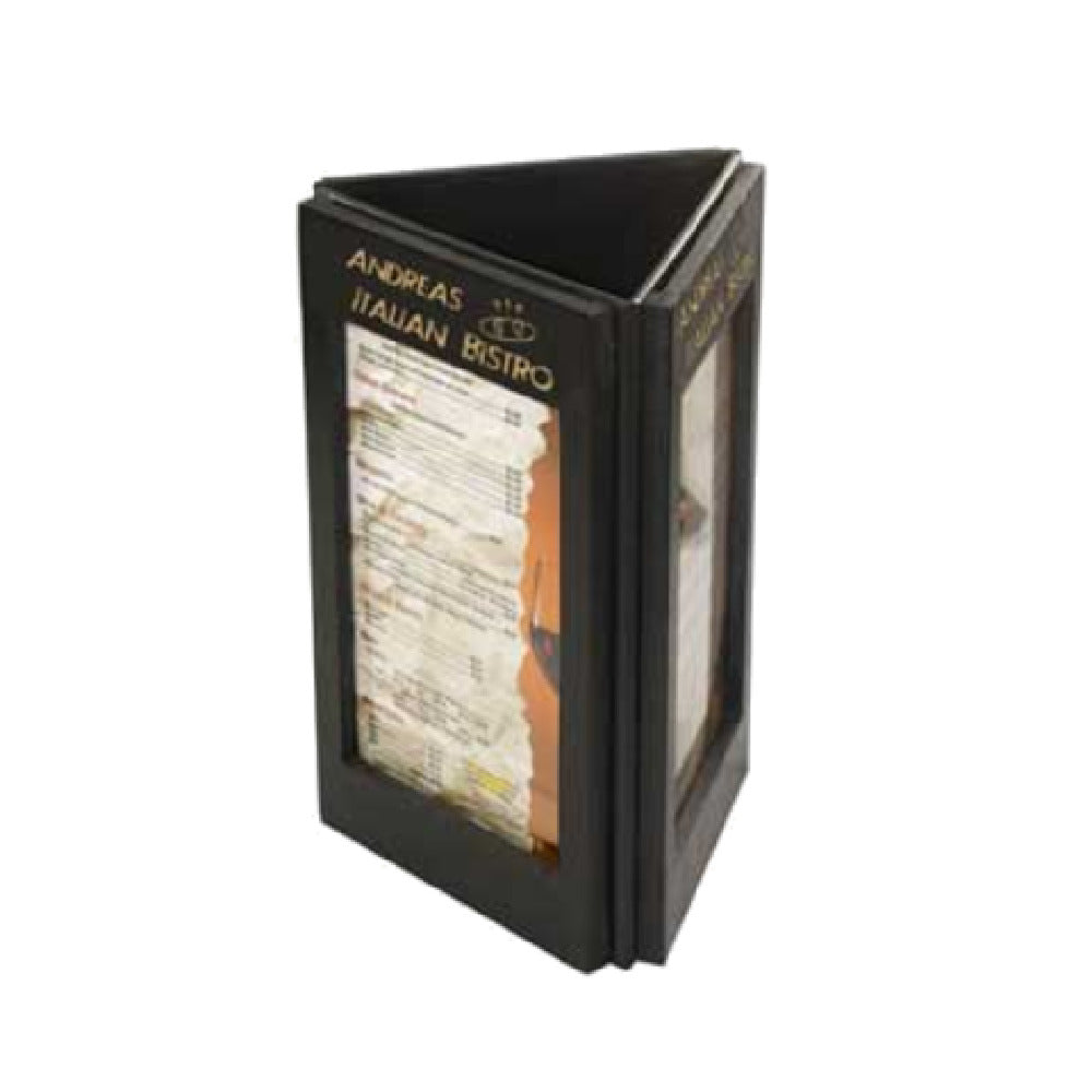 Menu Solutions TRIWD-B Table Tent Holds 5" X 7" Inserts Triple Panel