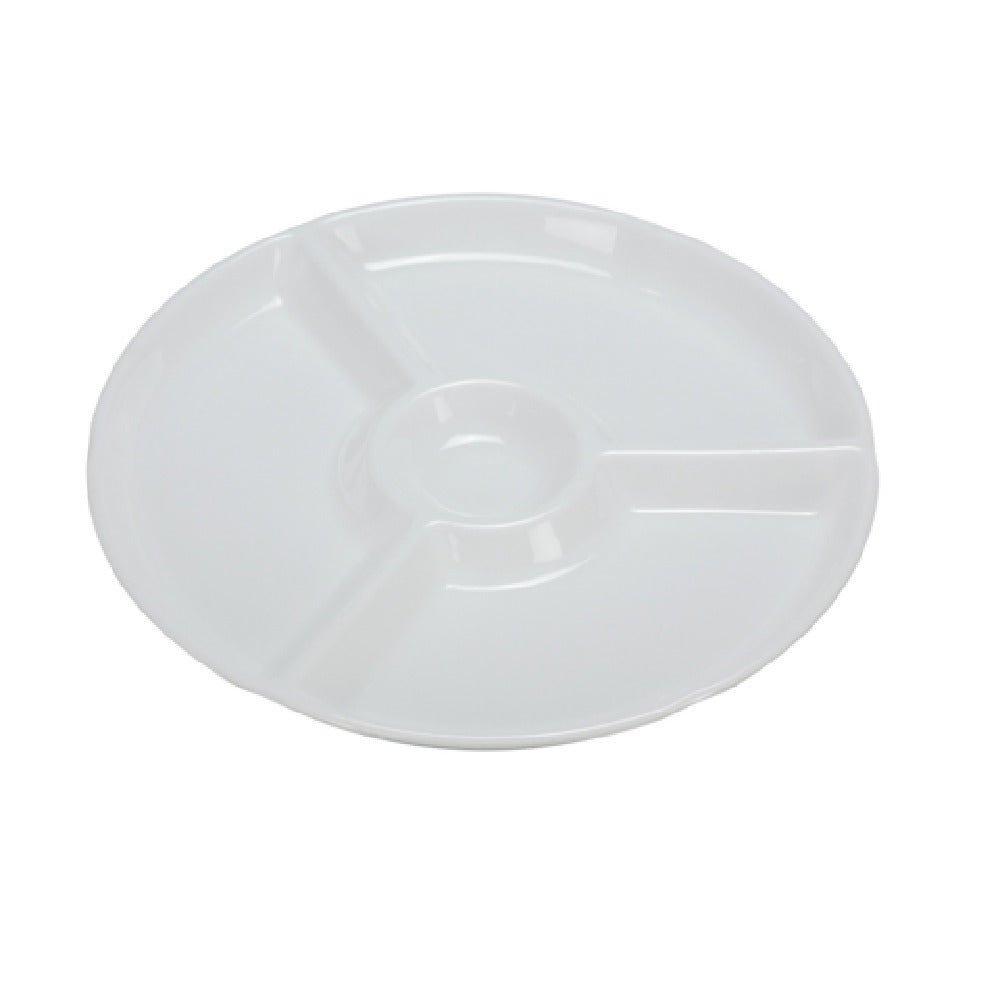 Yanco RM-821 Rome Compartment Plate 12-1/4" Dia. X 1"H 4-compartments