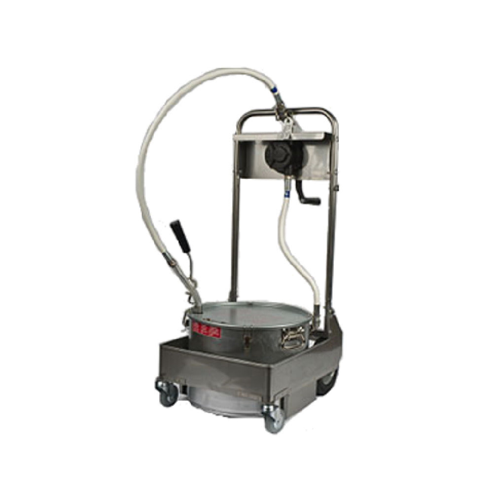 MirOil USA 55HD Oil Filter Machine/Discard Trolley Hand Operated Oil Pump 1-way For Fryers With Drain Valves For Oil Capacity To 55 Lb