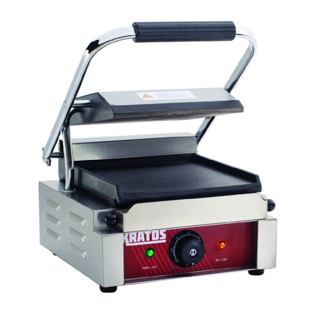 Hubert 65715 - Kratos® Single Panini Grill, 11. 4"W X 12"D X 8.5"H, Smooth Plates