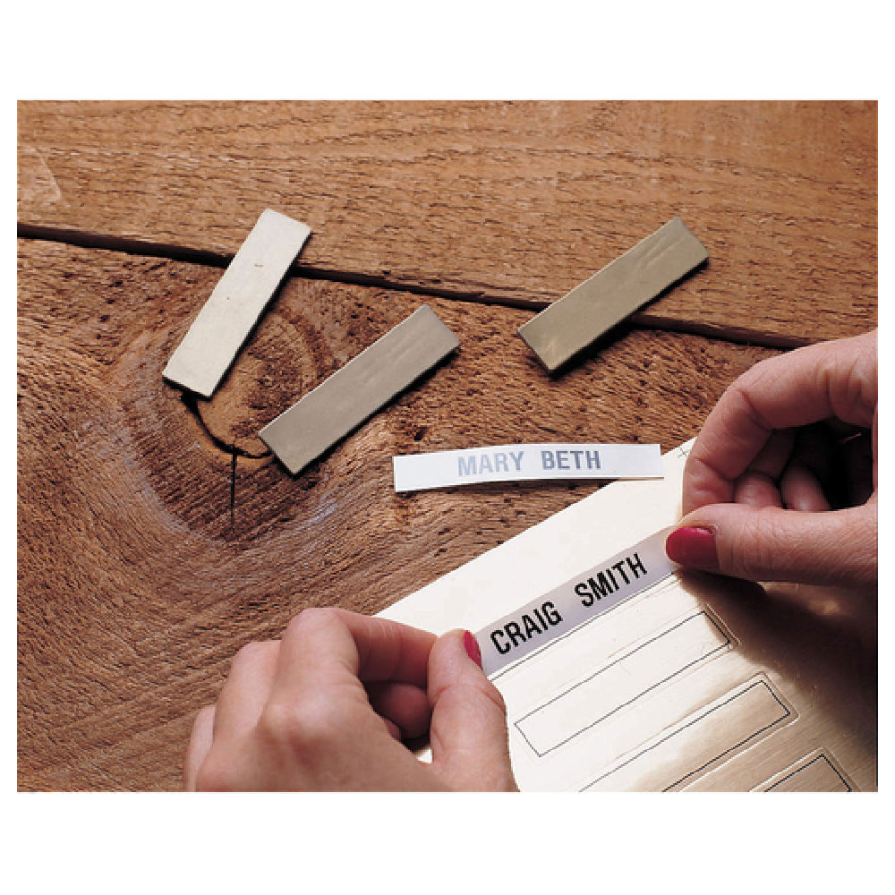 Hubert 23727 - Name Badge Kit, 2-5/8" X 5/8", Includes: (24) Gold Tone Plastic Polystyrene Badges With Pin-style Closures