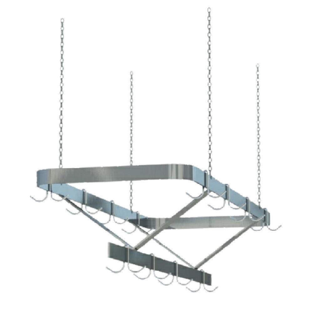 Sapphire Manufacturing SM-CR72 Pot Rack Ceiling Hung Triple Bar Design