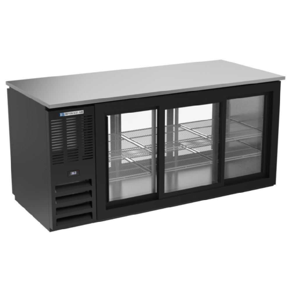 Beverage Air BB72HC-1-GS-PT-B - Refrigerated Back Bar Pass-Thru Storage Cabinet, Three-section