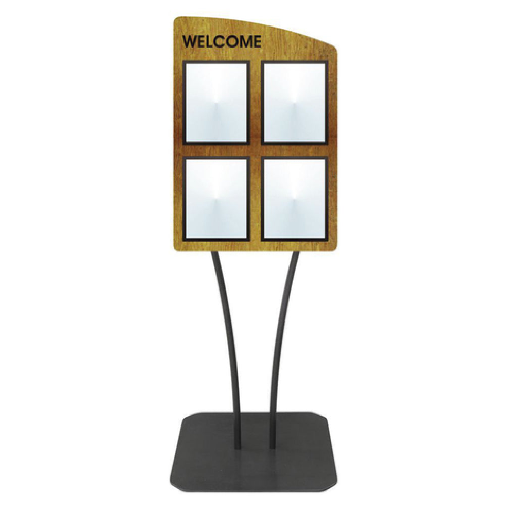 Hubert 35870 - Menu Board, 4-pocket, Floor Stand