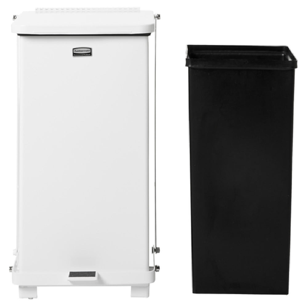 Rubbermaid FGST12EPLWH - The Defenders® Step Can, 12" Sq X 23" H, 6-1/2 Gallon