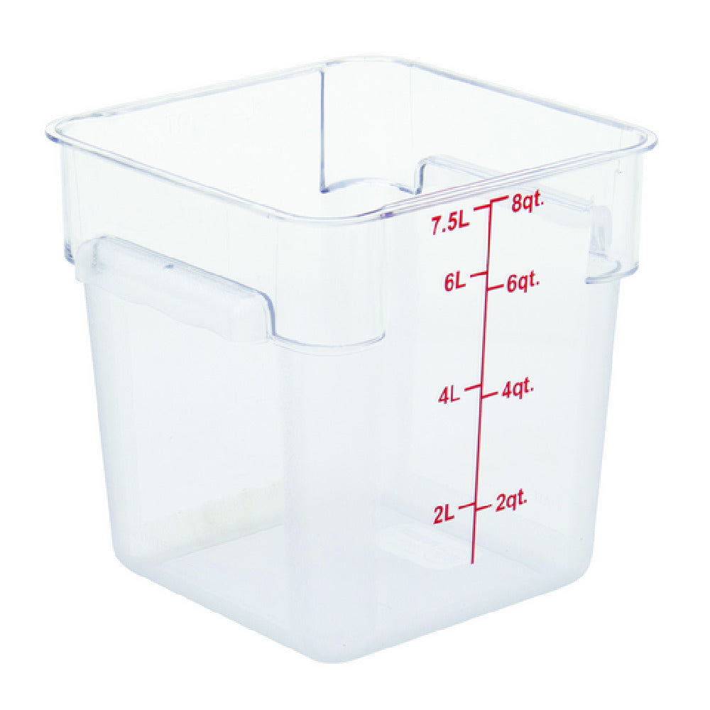 Hubert 56141 - Hubert® Food Storage Container, 8-3/4"L X 8-3/4"W X 9"H, Square