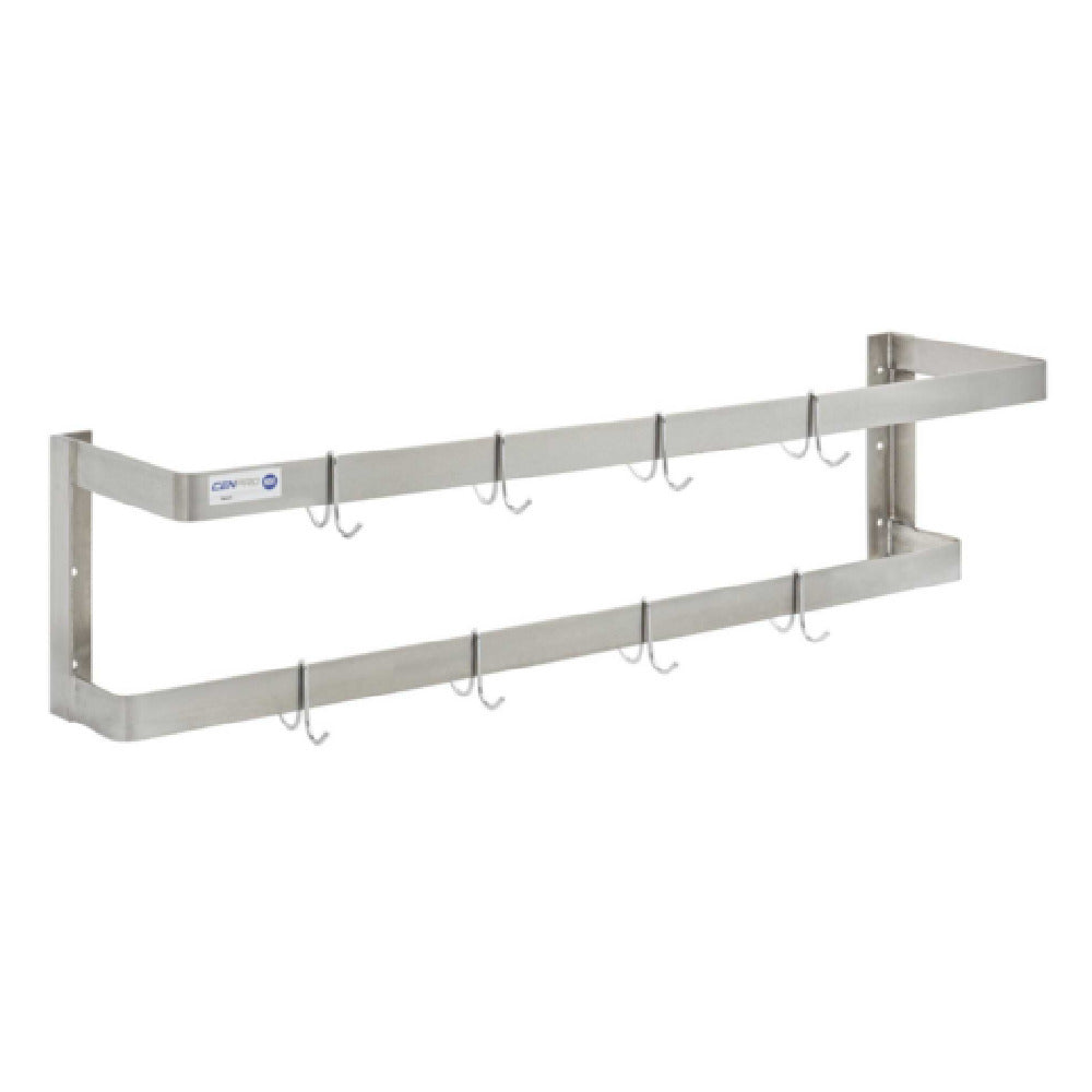 Hubert 29N-086 - CenPro Wall Mounted Double Line Pot Rack, 60", Stainless Steel