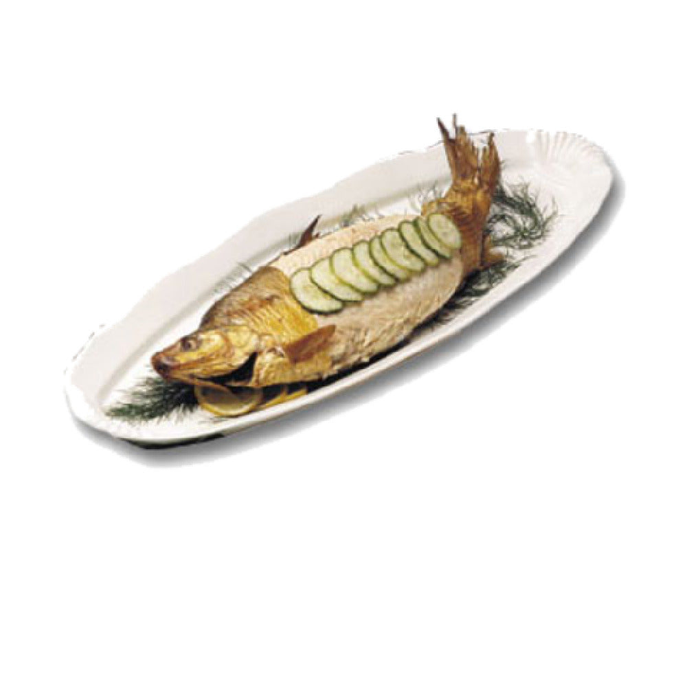 Bon Chef 2064BLKSPKLD Shell Fish Platter 9-1/2" X 33" Aluminum With Ceramic-look Coating