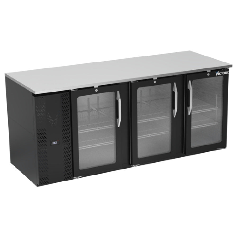 Victory VBB78HC-FG-B - Back Bar Refrigerator, Food Rated, Three-section