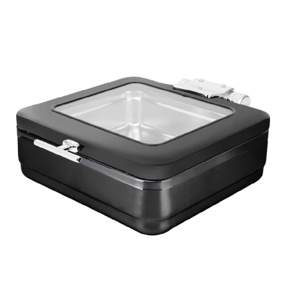 Steelite 5370S587 - Square Induction Chafer W/ Glass Lid S/S Insert San, 6.75 Qt