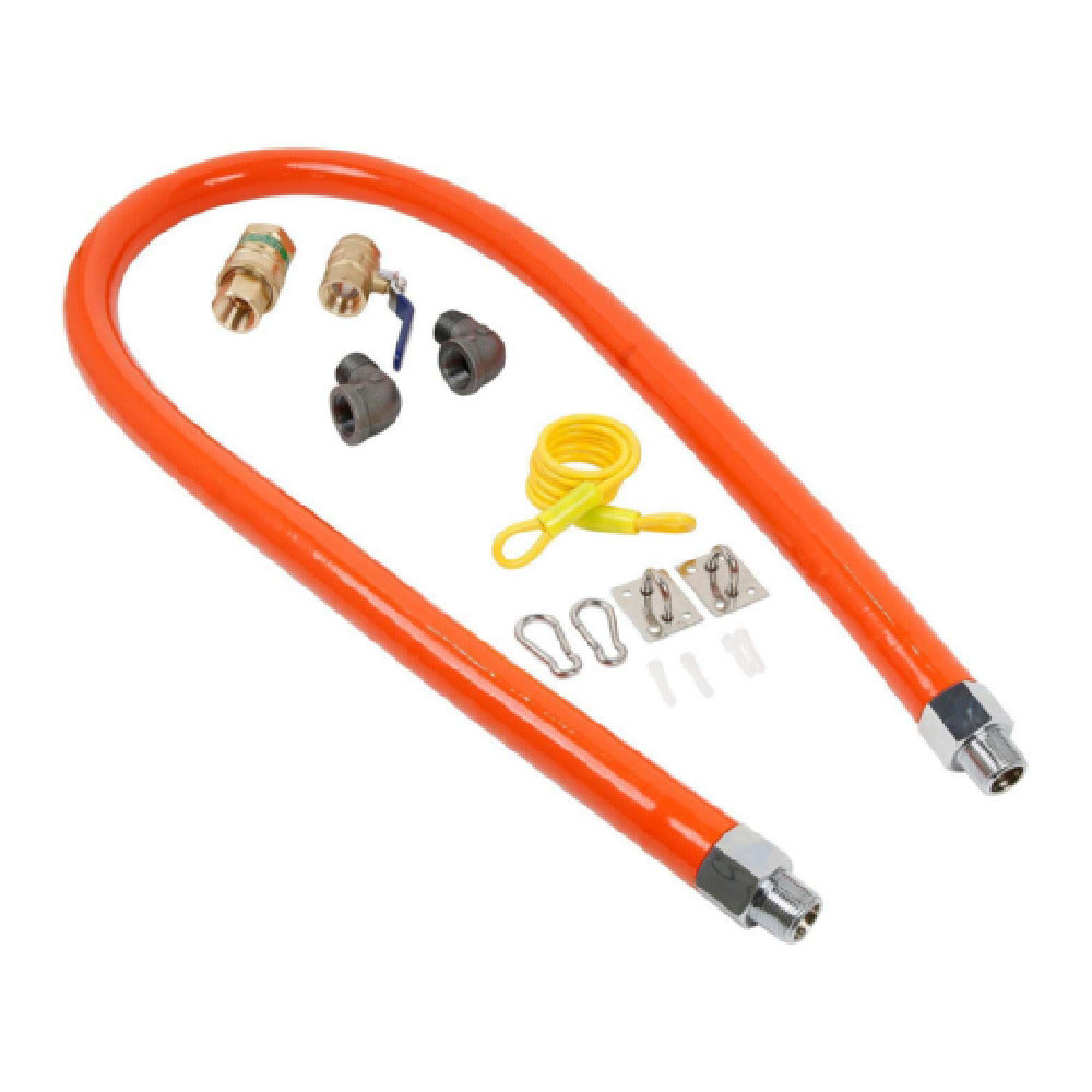 Hubert 148510 - Kratos 29R-007 60" Mobile Gas Connector Hose Kit With 2 Elbows, Full Port Valve