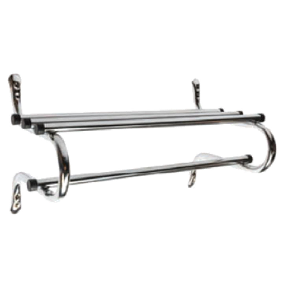 Central Specialties TMK-60D Traditional Coat Rack 49" 60" Unit 1" Metal Zinc Plated Hanging Rod With Black End Caps