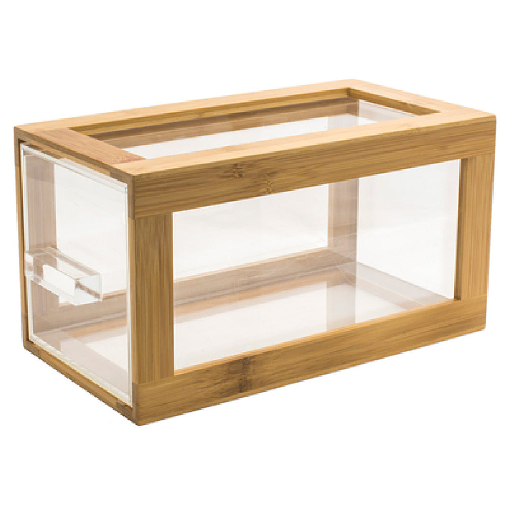 FOH BHO084BBB20 Bamboo Housing/Drawer Set Includes One BRI010BBB28 13" Bamboo Risers Set Of 2 Natural