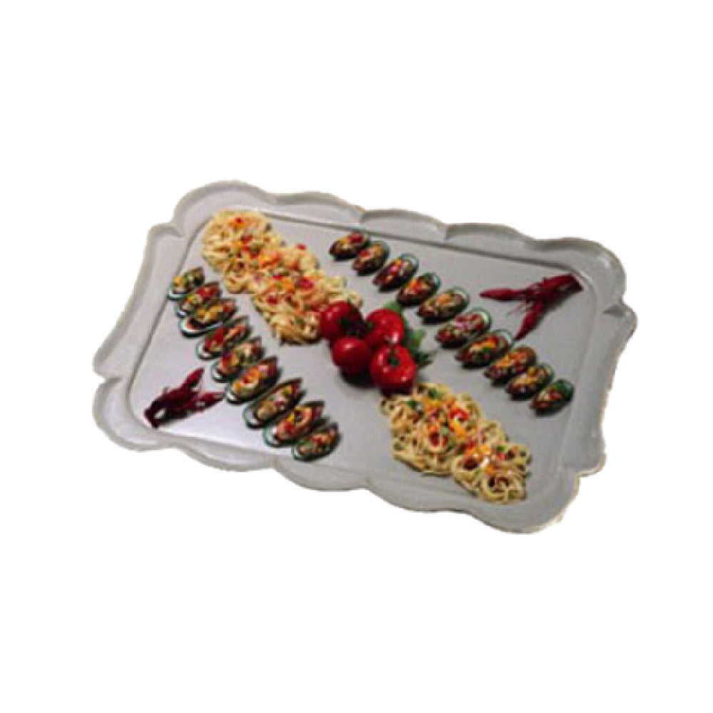 Bon Chef 2068WHTM Queen Anne Serving Tray 22" X 32" Aluminum With Ceramic-look Coating