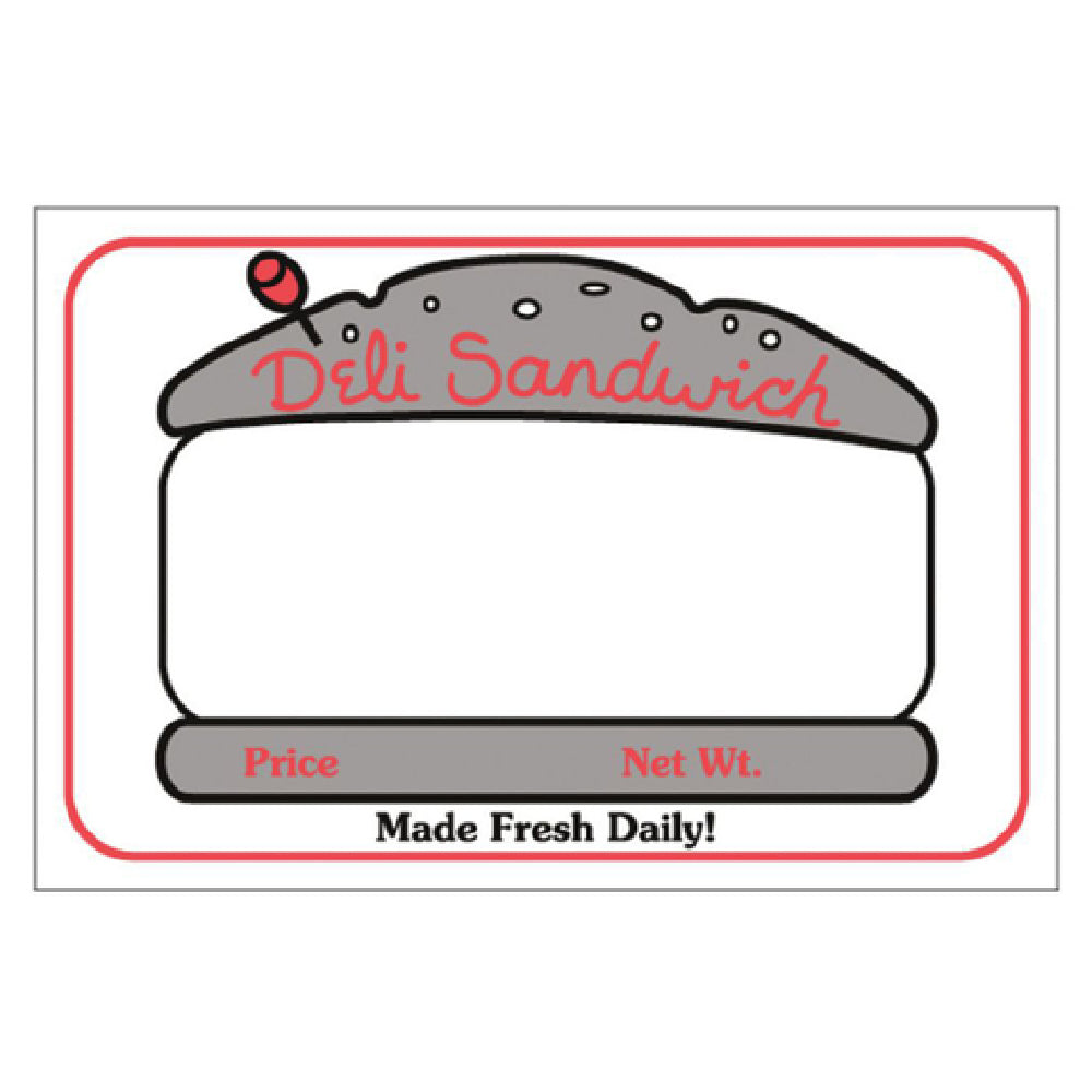 Hubert 23664 - Food Information Label, "Deli Sandwich", 3" X 2"