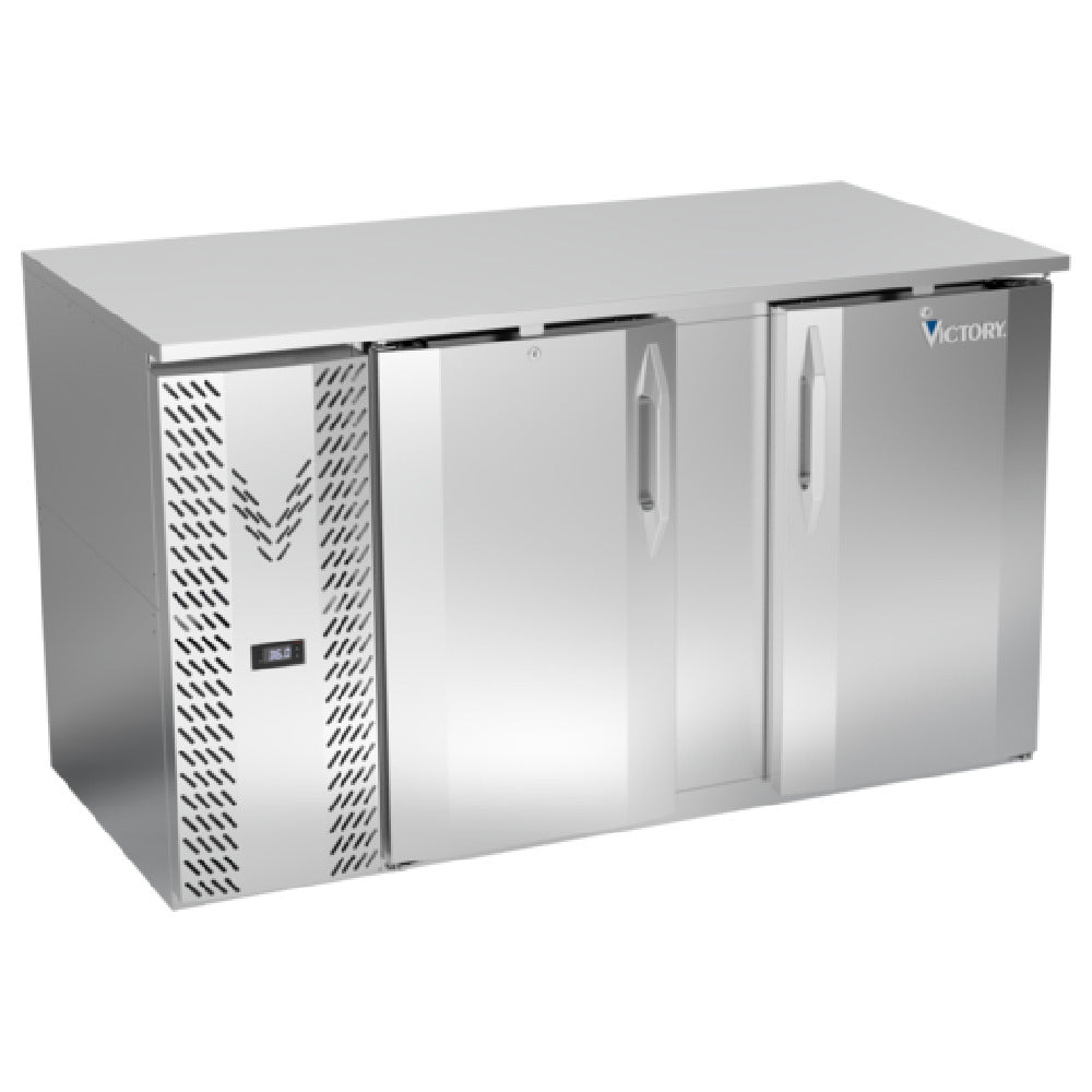 Victory VBB58HC-S - Back Bar Refrigerator, Two-section, 58"W X 30-1/8"D X 34"H