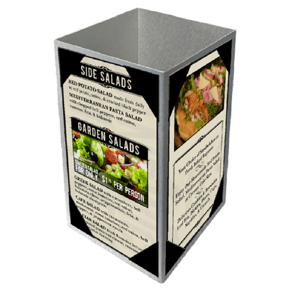 Menu Solutions ATT4PX-B Table Tent Holds 5" X 7" Inserts Quad Panel