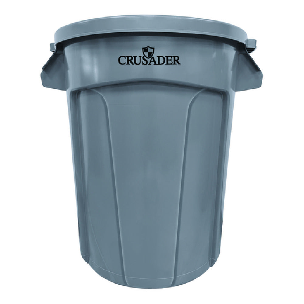 Quantum CTC-32_GRAY - Crusader Round Heavy-duty Utility Container, 32 Gallon, 22" Dia. X 27-3/10" H