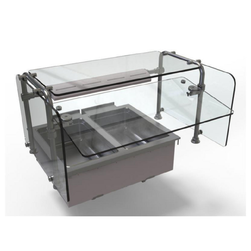 Hatco HWBI-2M-BUNDLE BUNDLE: HOT WELL DROP-IN SNEEZE GUARD AND HEAT LAMP. Drop-In Modular/Ganged Heated Well