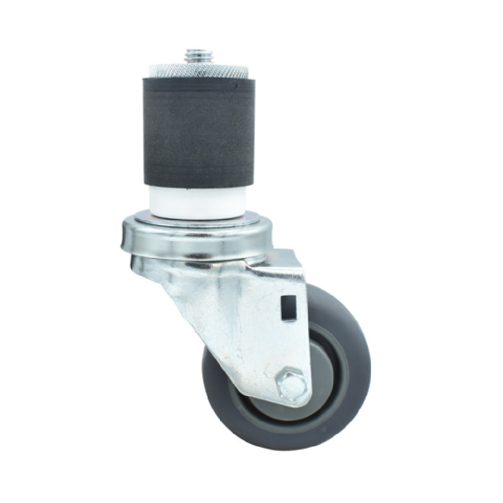 BK Resources 3SBR-4RA-GR - Swivel Caster, 2" Expanding Stem, 3" Gray Rubber Wheel