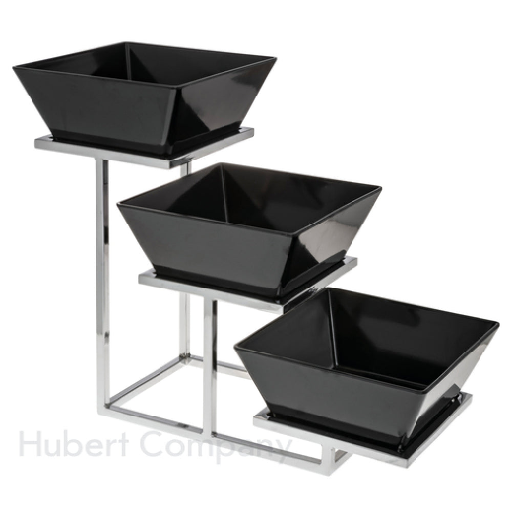 Hubert 30242 - Cerve Collection Bowl Stand, 3-tier, 8"L X 20-1/2"W X 14"H