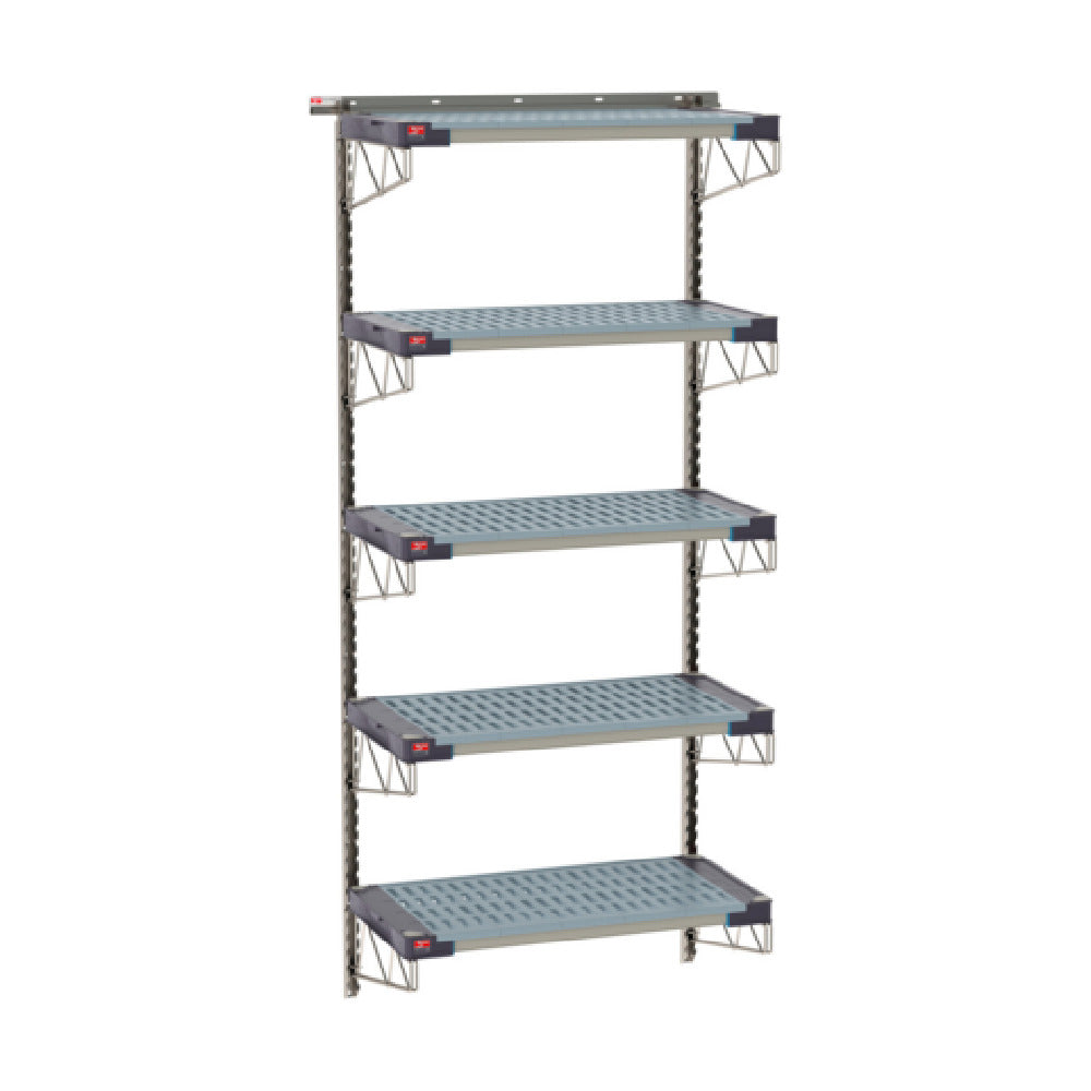 Metro SW-1836S4-85-5TIER - SmartWall Life Tall Wall Shelving Kit, Five-shelf, Type 304 Stainless Steel Components: Wall Tracks
