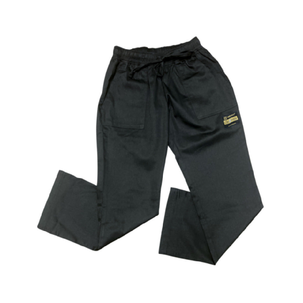 Thunder Group CP108BKL Chef Regalia Women's Chef Pants Large 65/35 Poly/cotton