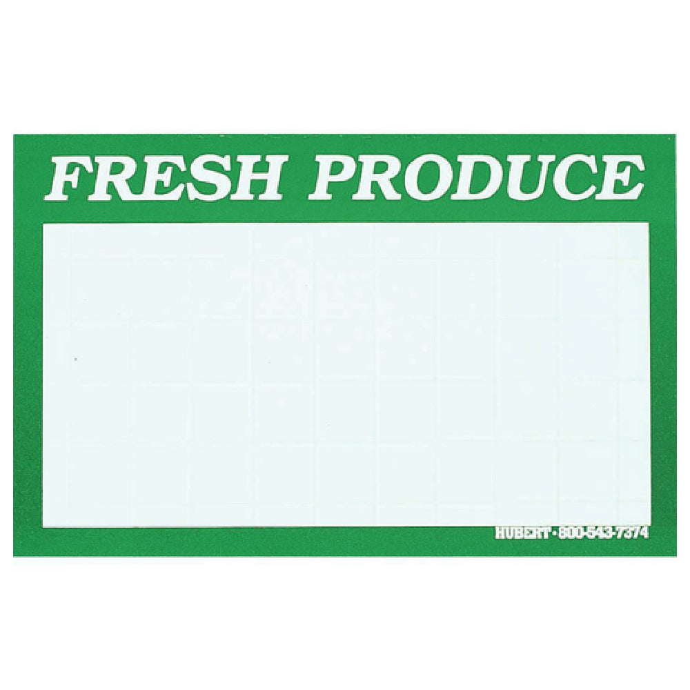 Hubert 78243 - Sign Card, "Fresh Produce" Imprinted, 7" X 5-1/2"